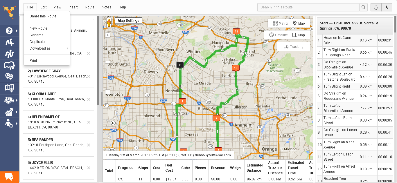 how to print your route