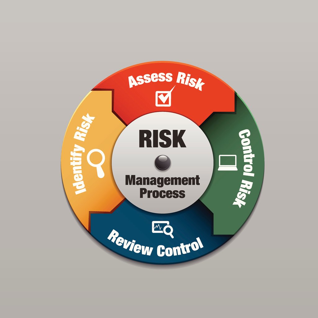 Risk management process diagram, vector illustration