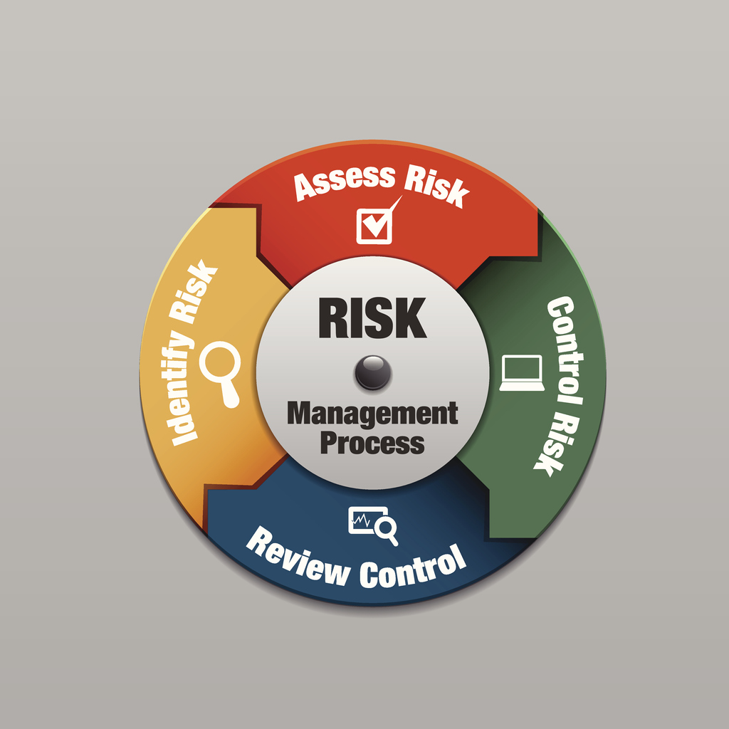 Risk management process diagram, vector illustration