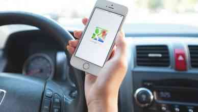 Google Maps Navigation software used google route optimization on an Apple iPhone 5s. iPhone is product Apple Inc. Google Maps is a most popular web mapping service application and technology provided by Google inc.