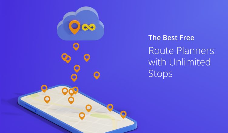 The best free route planners with unlimited stops written on blue background