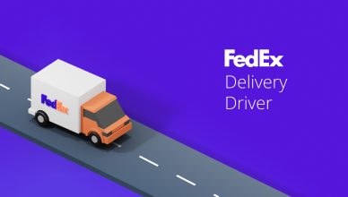 Custom image with FedEx delivery driver written