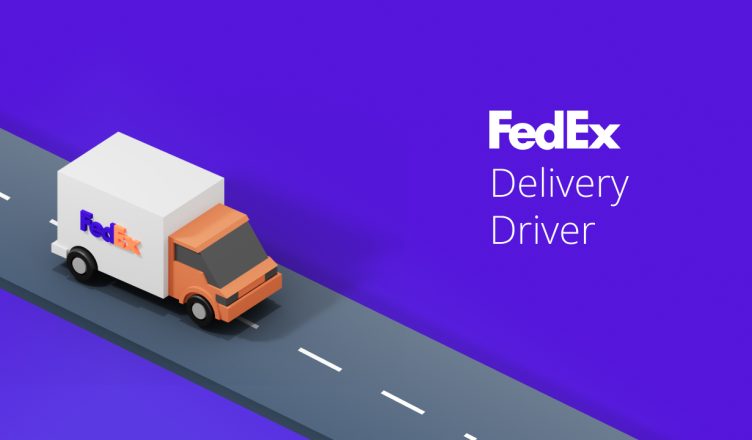 Custom image with FedEx delivery driver written