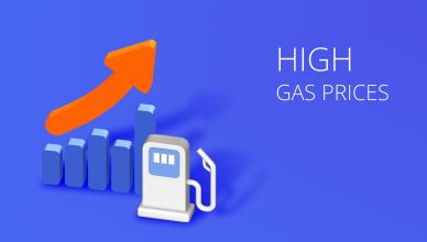 Custom image showing the concept of high gas prices