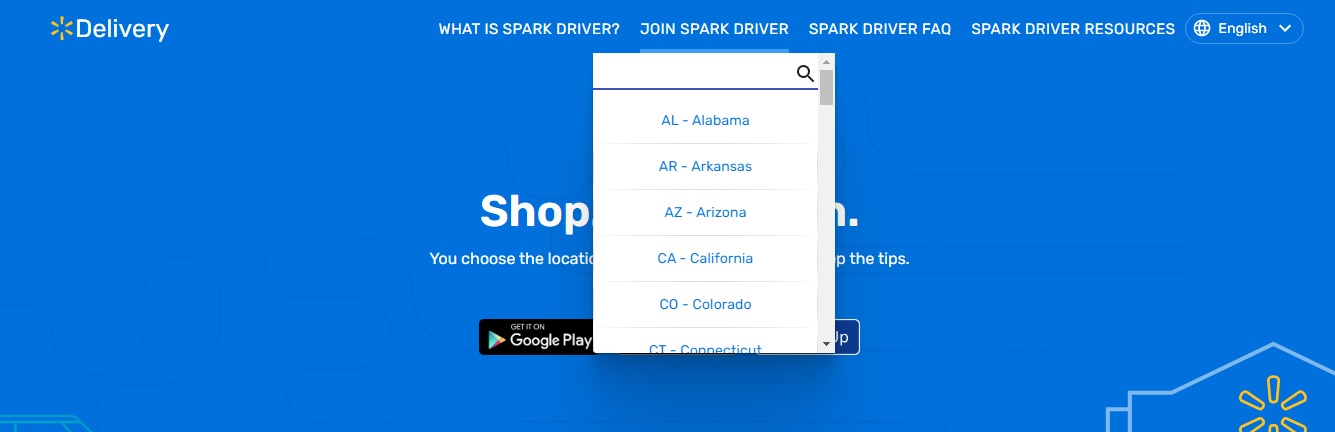 Showing how to join as a Walmart Spark driver