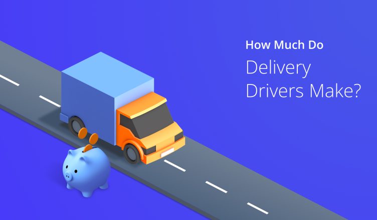 How much do delivery drivers make written on blue background