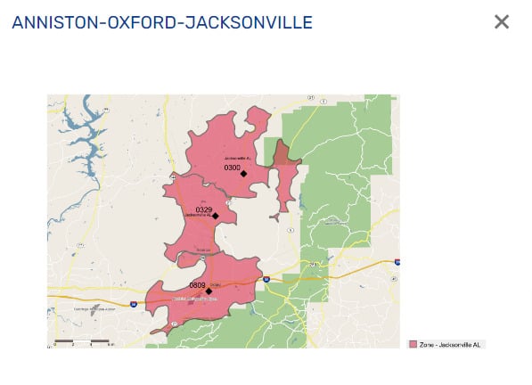 Walmart Spark Driver page allowing driver to choose their preferred delivery location from the map