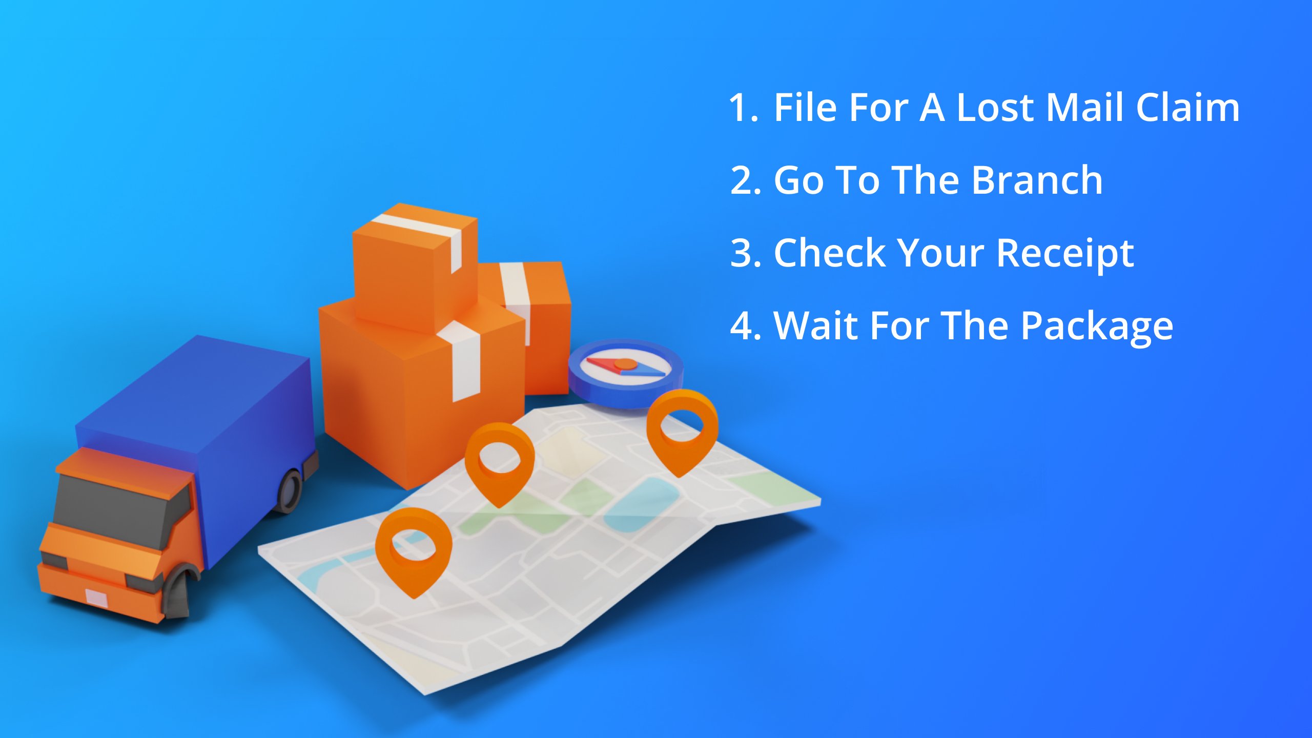 Custom Image - File For A Lost Mail Claim, Go To The Branch, Check Your Receipt, Wait For The Package. Package Tracking Without A Tracking Number