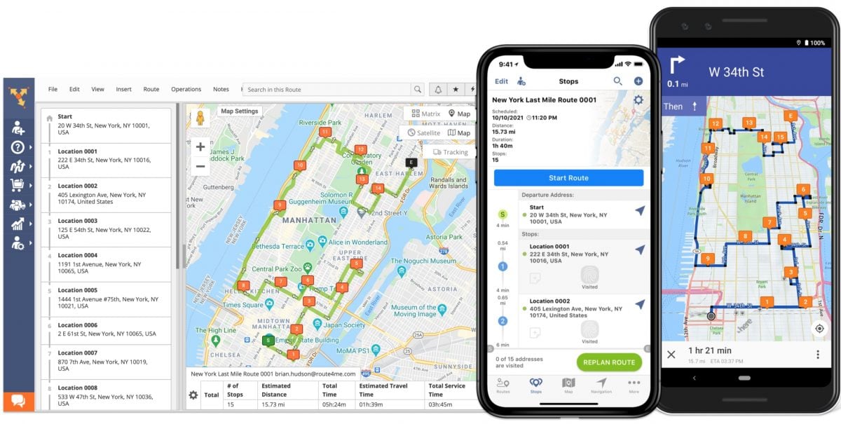 Image representation of how to dispatch planned routes to the mobile devices of field service reps.