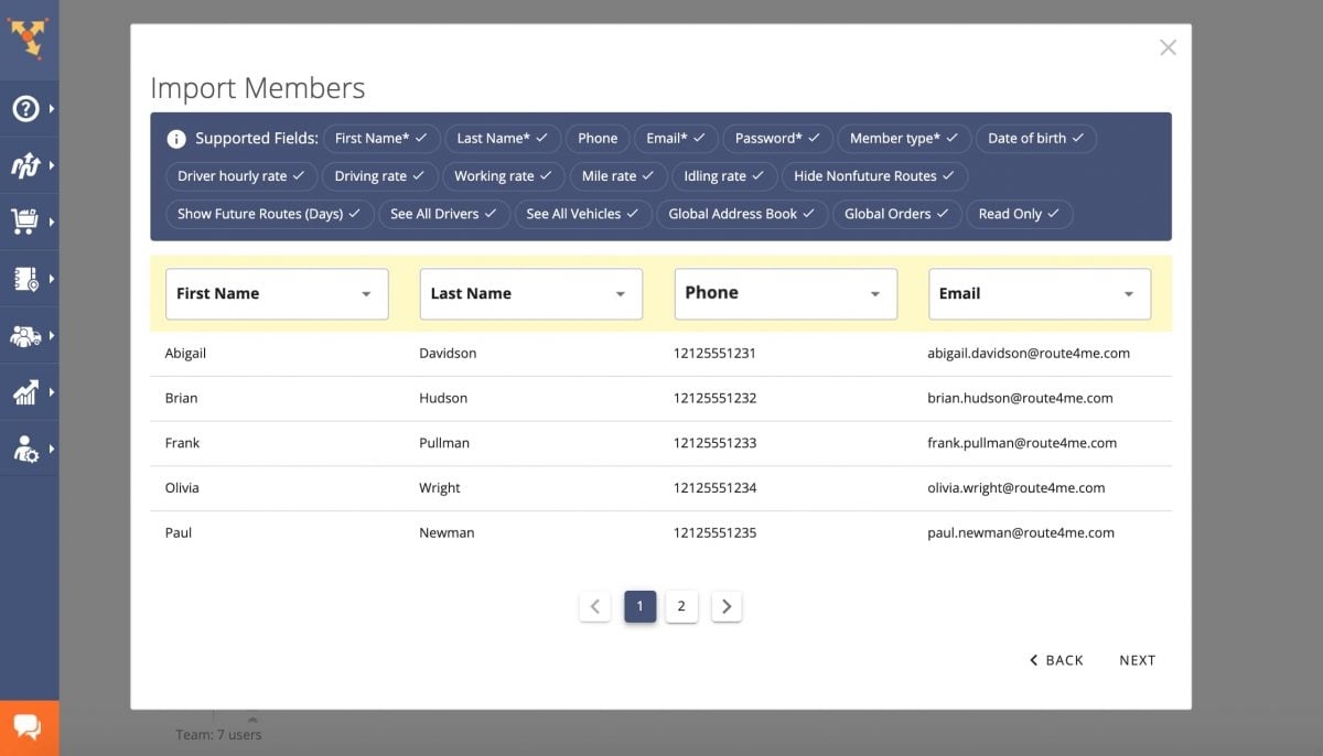 Image representation of how to add field service technicians to the field service management software