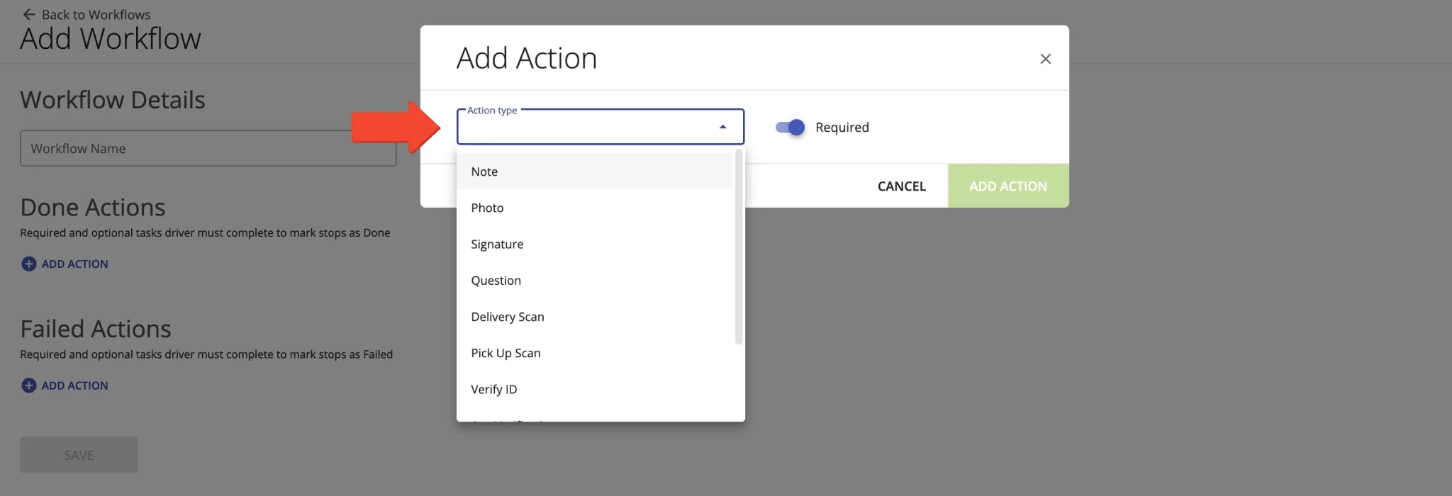 Route4Me workflow product feature