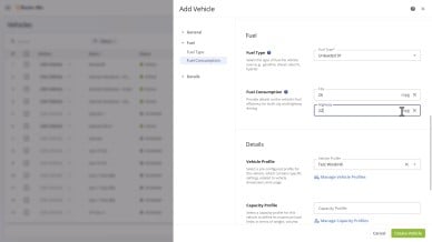 UI illustrating setting up your fleet on the Route4Me Last Mile Transportation Platform