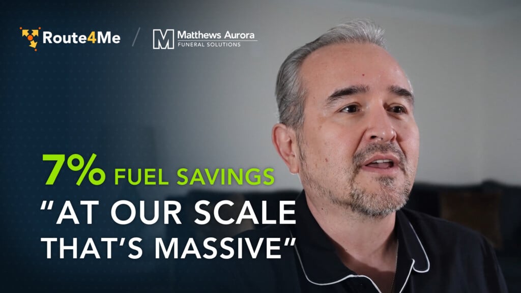 Frank Del Campo, Matthews Aurora, on saving 7% on fuel with Route4Me: "At our scale, that's massive."