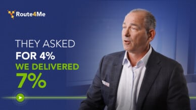 Route4Me CRO Josh Haims: They asked for 4%, we delivered 7% — highlighting Route4Me's exceeding performance goals.