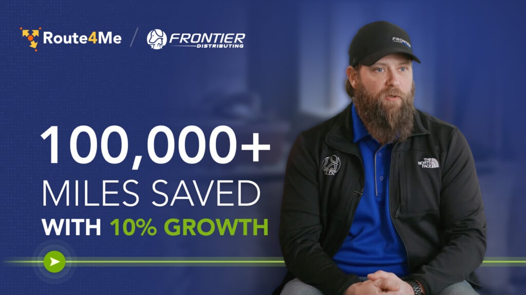 Frontier Distributing case study: 100,000+ miles saved with 10% growth using Route4Me route optimization software.