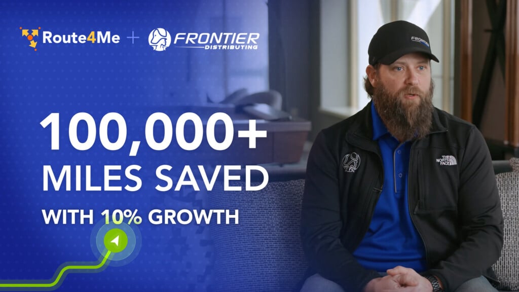 Frontier Distributing case study: 100,000+ miles saved with 10% growth using Route4Me route optimization software.